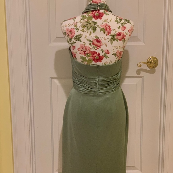 Fine Feathers green silk cocktail dress - 6 - Picture 2 of 9